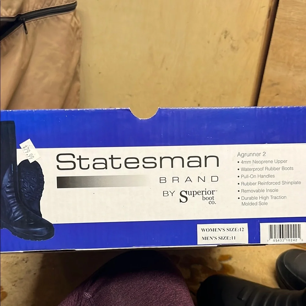 Statemans Brand by Superior Boot Co Durable Black Unisex Winter & Rain Boots